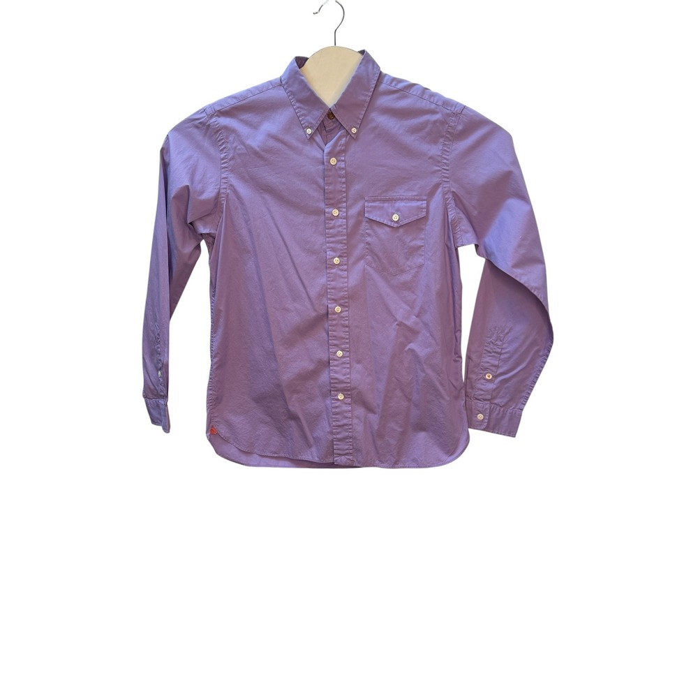 Ralph Lauren Mens Medium Purple Cotton Long Sleeve Button Down Shirt Pocket